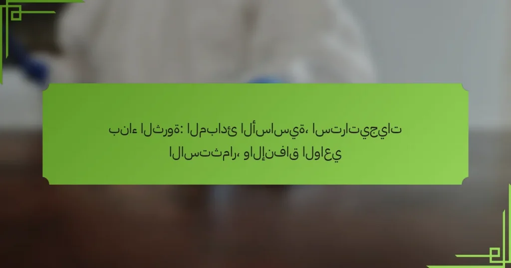 بناء الثروة: المبادئ الأساسية، استراتيجيات الاستثمار، والإنفاق الواعي