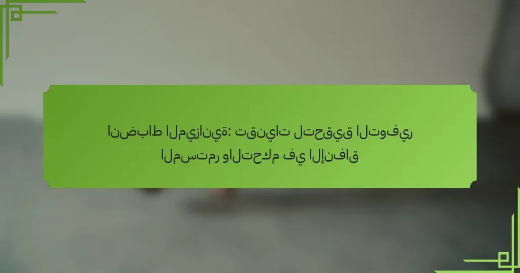 انضباط الميزانية: تقنيات لتحقيق التوفير المستمر والتحكم في الإنفاق