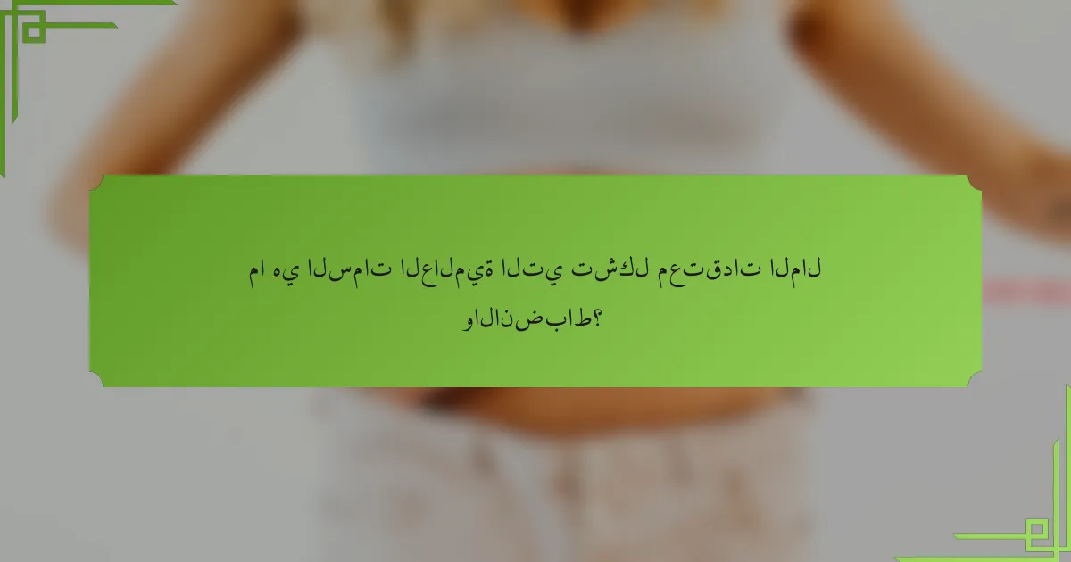ما هي السمات العالمية التي تشكل معتقدات المال والانضباط؟